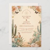 ボホデザートカボス結婚フローラ 招待状 (正面/裏面)