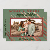 ボホデザートグリーンフラットホリデーカード シーズンカード (正面/裏面)