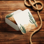 ボホデザートサボスサウスウエストカウボーイまたは女性のカーボーイ スクエアペーパーコースター