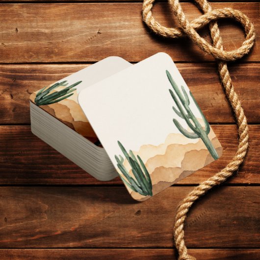 ボホデザートサボスサウスウエストカウボーイまたは女性のカーボーイ スクエアペーパーコースター