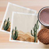 ボホデザートサボスサウスウエストカウボーイまたは女性のカーボーイ スタンダードカクテルナプキン