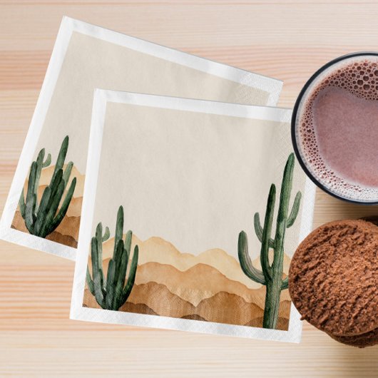 ボホデザートサボスサウスウエストカウボーイまたは女性のカーボーイ スタンダードカクテルナプキン