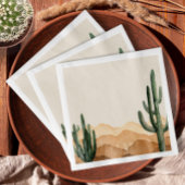 ボホデザートサボスサウスウエストカウボーイまたは女性のカーボーイ スタンダードカクテルナプキン