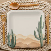 ボホデザートサボスサウスウエストカウボーイまたは女性のカーボーイ ペーパープレート