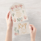 ボホデザートサボス結婚ズ オールインワン招待状 (貼ってはがせる)