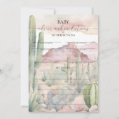 ボホデザートサボテンベビー予測アドバイスカード 招待状 (正面)