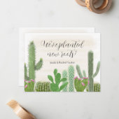 ボホデザートサボテン水の色の新しいルーツ移動 ノートカード (正面/裏面インサイチュ)