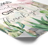 ボホデザートサボテン赤ちゃんシャワー本&ギフトサイン ポスター (角)