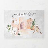 ボホデザートサボテン 図解入りの、写真付きの結婚| 三つ折り招待状 (カバー)