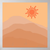 ボホデザートサンセット抽象芸術アート ポスター (正面)