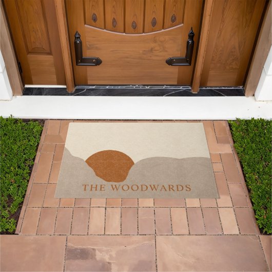 ボホデザートサンライズパーソナライズされた ドアマット (室外)