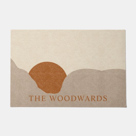 ボホデザートサンライズパーソナライズされた ドアマット (正面)