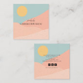 ボホデザートサンライズマウンテンズハンドクラフトジュエリー スクエア名刺 (正面/裏面)