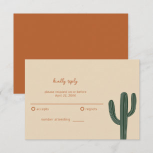 ボホデザートシンプル結婚ズ 出欠カード