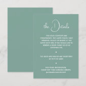 ボホデザートセージミニマルグリーン結婚ズ詳細 招待状 (正面/裏面)