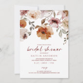 ボホデザートテラコッタフローラブライダルシャワー 招待状 (正面)
