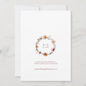 ボホデザートテラコッタフローラブライダルシャワー 招待状 (裏面)