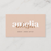 ボホデザートバラベージュスクリプトQRコード 名刺 (正面)