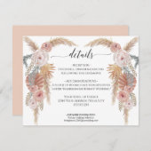 ボホデザートパンパスグラスフローラ結婚ズ 招待状 (正面/裏面)