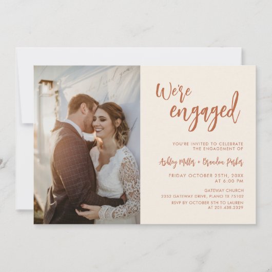 ボホデザートフォト婚約パーティ招待状 招待状 (正面)