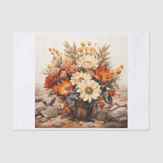 ボホデザートフローラブーケアートfor Decompage 薄葉紙 (正面)