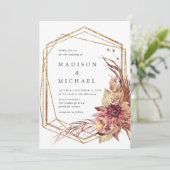 ボホデザートフローラ幾何結婚図形 招待状 (スタンド正面)