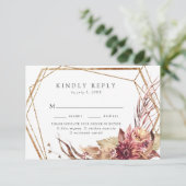 ボホデザートフローラ金ゴールド幾何学食の選択 出欠カード (スタンド正面)