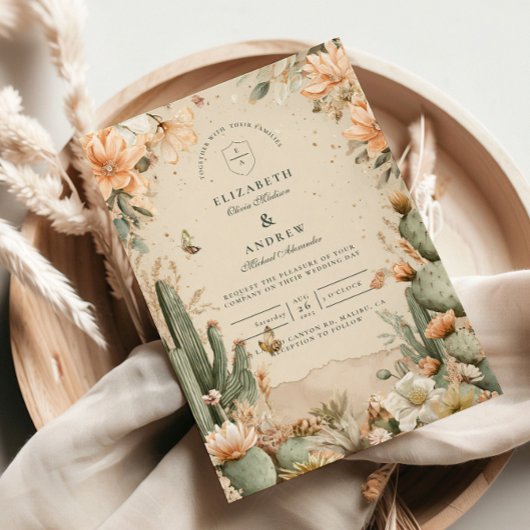 ボホデザートマウンテンサボス結婚ズ 招待状