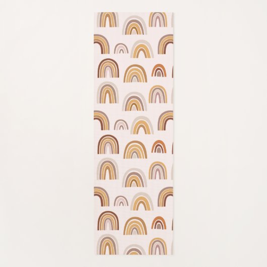 ボホデザートレインボー抽象芸術アーチパターンタウペ ヨガマット (正面)