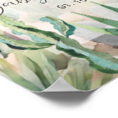 ボホデザート自然サボテン赤ちゃんシャワー歓迎サイン ポスター (角)