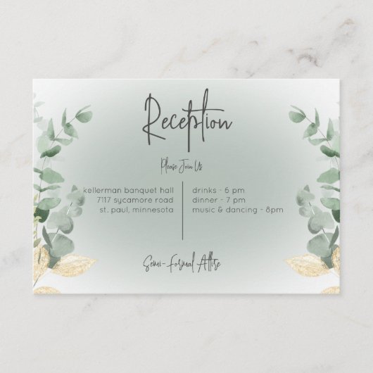 ボホデリケート緑モダン披露宴 エンクロージャーカード (正面)