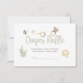 ボホトイズ赤ちゃんシャワー少年おむつラッフルカード 招待状 (正面)