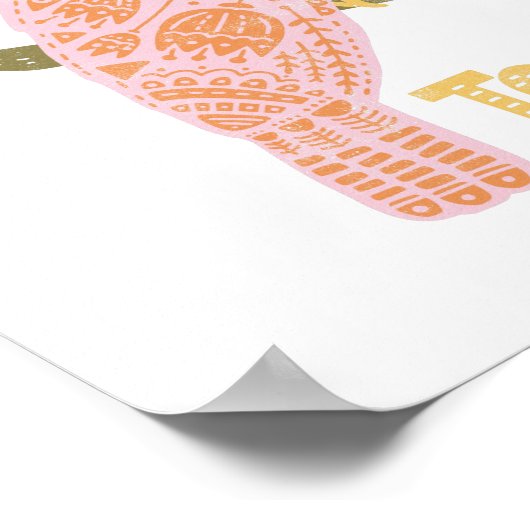 ボホトゥカンフォークピンク感動的引用文パン ポスター (角)