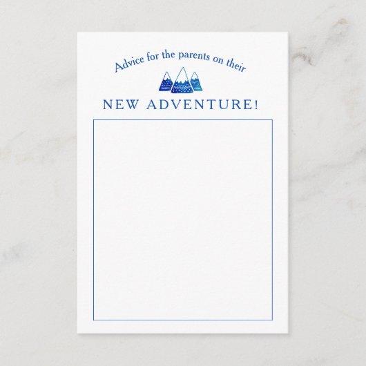 ボホトバルブルーアドベンチャーベビーシャワー アドバイスカード (正面)