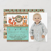 ボホトバル動物の誕生日パーティー 招待状 (正面/裏面)