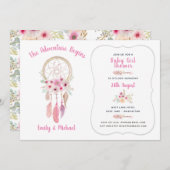 ボホトバル赤ちゃんガールシャワードリーム捕手 招待状 (正面/裏面)