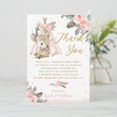 ボホトバル赤面フローラウッドランドディアベビーシャワー サンキューカード (スタンド正面)