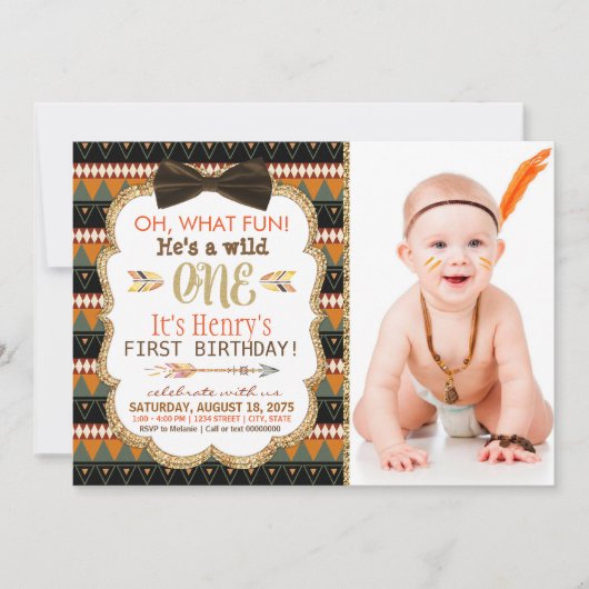 ボホトライバルの最初の誕生日パーティー 招待状 (正面)