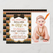 ボホトライバルの最初の誕生日パーティー 招待状 (正面/裏面)