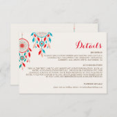 ボホトライバルの羽ドリームキャッチャー結婚ズ エンクロージャーカード (正面/裏面)