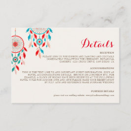 ボホトライバルの羽ドリームキャッチャー結婚ズ エンクロージャーカード