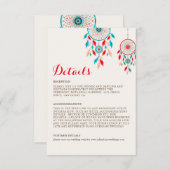 ボホトライバルの羽ドリームキャッチャー結婚ズ エンクロージャーカード (正面/裏面)