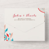 ボホトライバルの羽ドリームキャッチャー結婚ズ オールインワン招待状 (裏面)