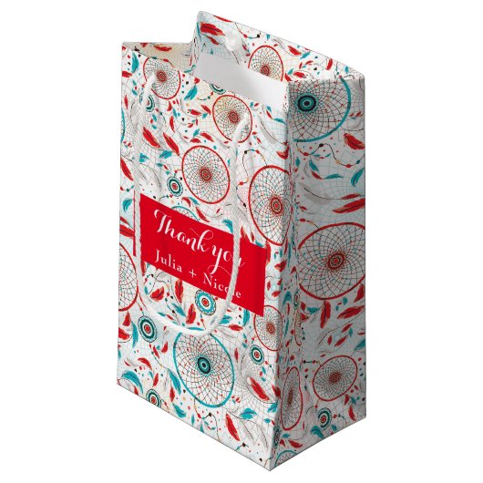 ボホトライバルの羽ドリームキャッチャー結婚ズ スモールペーパーバッグ (正面アングル)
