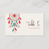 ボホトライバルの羽ドリームキャッチャー結婚ズ プレイスカード (裏面)