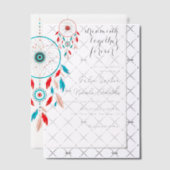 ボホトライバルの羽ドリームキャッチャー結婚ズ ベラム紙招待状 (オフセット (招待状))