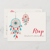 ボホトライバルの羽ドリームキャッチャー結婚ズ ポストカード (正面/裏面)