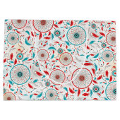 ボホトライバルの羽ドリームキャッチャー結婚ズ ラージペーパーバッグ (裏面)