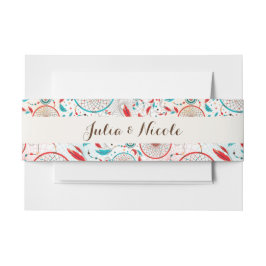 ボホトライバルの羽ドリームキャッチャー結婚ズ 招待状ベリーバンド