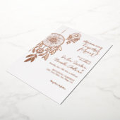 ボホトライバルの羽ドリームキャッチャー結婚ズ 箔招待状 (回転した状態)